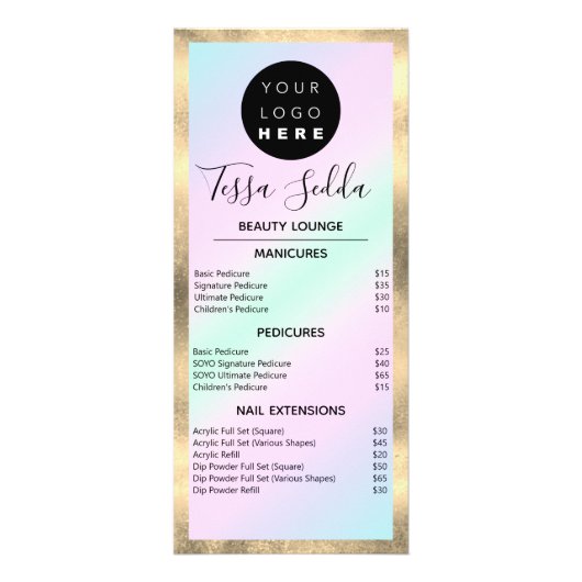 ヘアメイクアップ爪、 ネイルマニキュアペディキュアスタジオ ラックカード (正面)