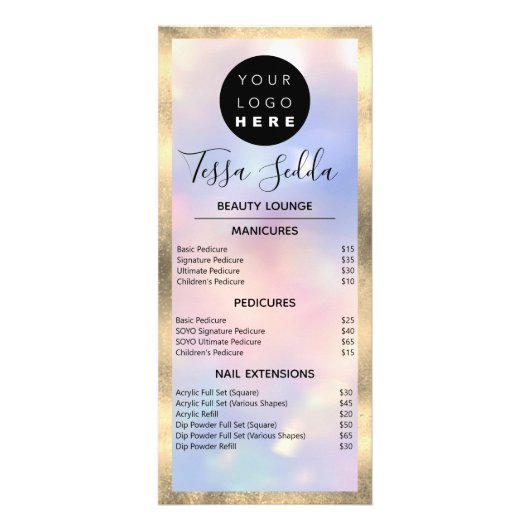 ヘアメイクアップ爪、 ネイルマニキュアペディキュアスパ ラックカード (正面)