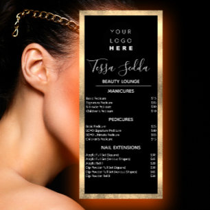 ヘアメイクアップ爪、 ネイルマニキュアペディキュア白黒 ラックカード