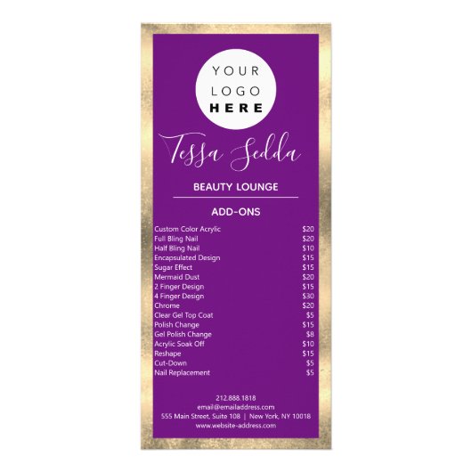 ヘアメイクアップ爪、 ネイルマニキュアペディキュア金ゴールドピンクVIP ラックカード (裏面)