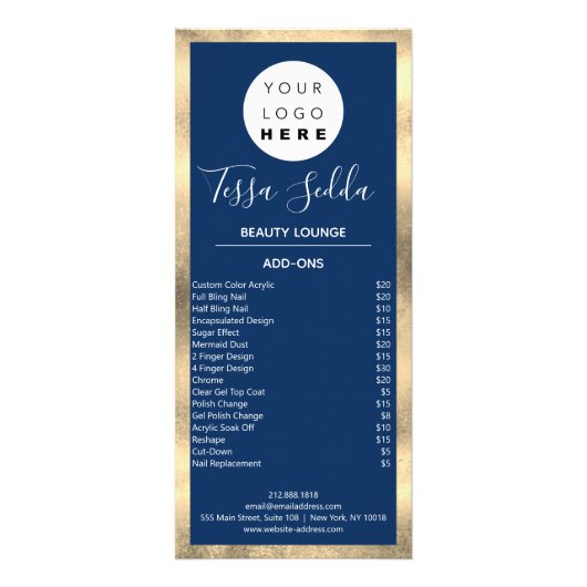 ヘアメイクアップ爪、 ネイルマニキュアペディキュア金ゴールドブルーネイビー ラックカード (裏面)