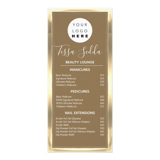 ヘアメイクアップ爪、 ネイルマニキュアペディキュア金ゴールドブロンズ ラックカード (正面)