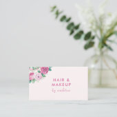ヘアメイクアップ赤面ピンク 名刺 (スタンド正面)
