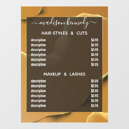 ヘアメイクアップ金ゴールドインクイ抽象芸術アルコールFab値 ウィンドウサイン