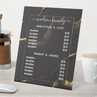 ヘアメイクアップ黒インクイー抽象芸術アルコールFab値 台座サイン