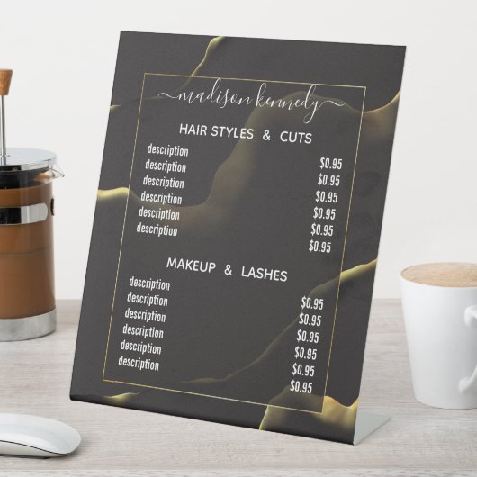 ヘアメイクアップ黒インクイー抽象芸術アルコールFab値 台座サイン (インサイチュ)