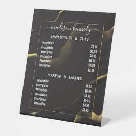 ヘアメイクアップ黒インクイー抽象芸術アルコールFab値 台座サイン