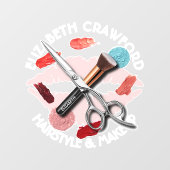 ヘアメイクスタイリスト美しいサロンとお名前 ウィンドウサイン (シート)