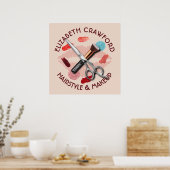 ヘアメイクスタイリスト美しいサロンと名前 ポスター (キッチン)