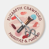 ヘアメイクスタイリスト美しいサロンと名前 マグネット (正面)