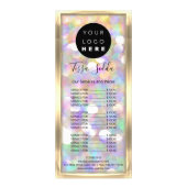 ヘアメイク体スキンロゴ気に美しいホログラフ ラックカード (裏面)