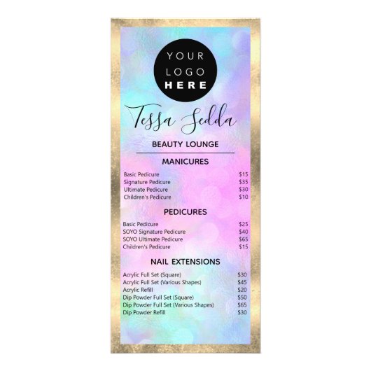 ヘアメイク爪、 ネイルマニキュアペディキュア自筆証書 ラックカード (正面)