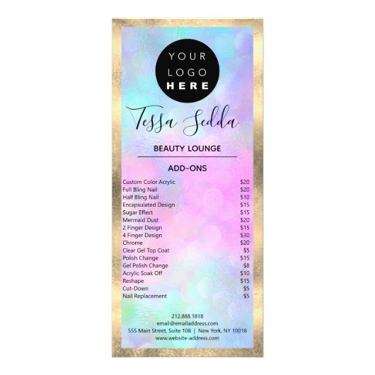 ヘアメイク爪、 ネイルマニキュアペディキュア自筆証書 ラックカード (裏面)