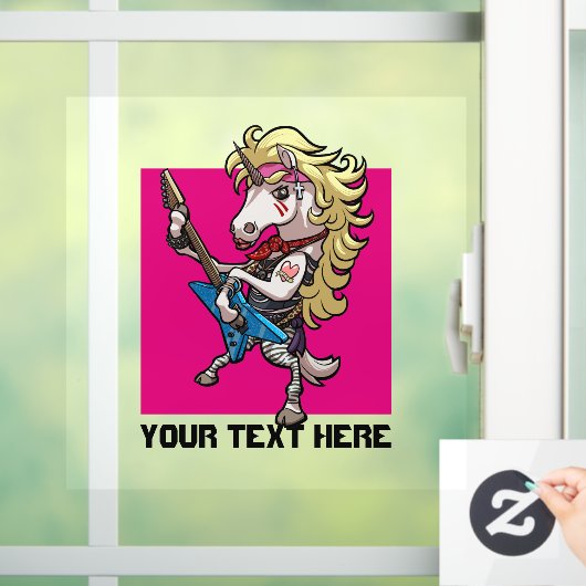 ヘアメタルグレームロックユニコーンブルーギターマンガ ウィンドウサイン (ホーム)