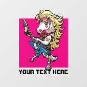 ヘアメタルグレームロックユニコーンブルーギターマンガ ウィンドウサイン (シート)