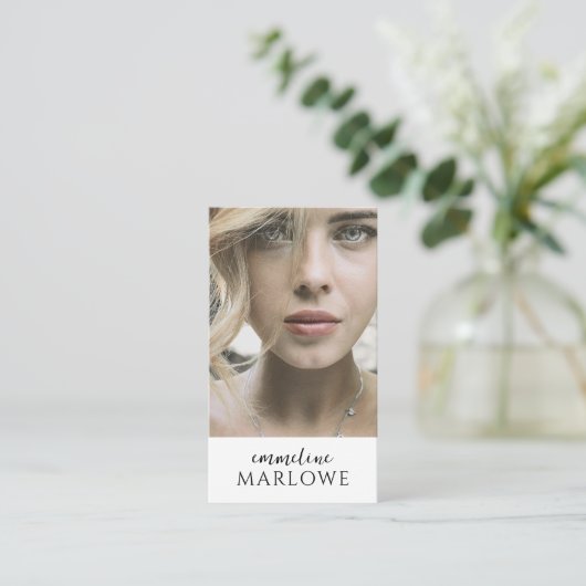 ヘアメモダンークアーティストプロフェッショナル写真 名刺 (スタンド正面)