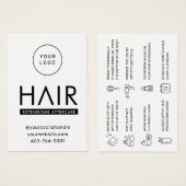 ヘアモダンエクステンションアフターケアアドバイスカード (正面&裏面)
