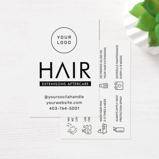 ヘアモダンエクステンションアフターケアアドバイスカード (デスク)