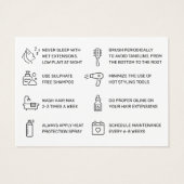 ヘアモダンエクステンションアフターケアアドバイスカード