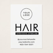 ヘアモダンエクステンションアフターケアアドバイスカード