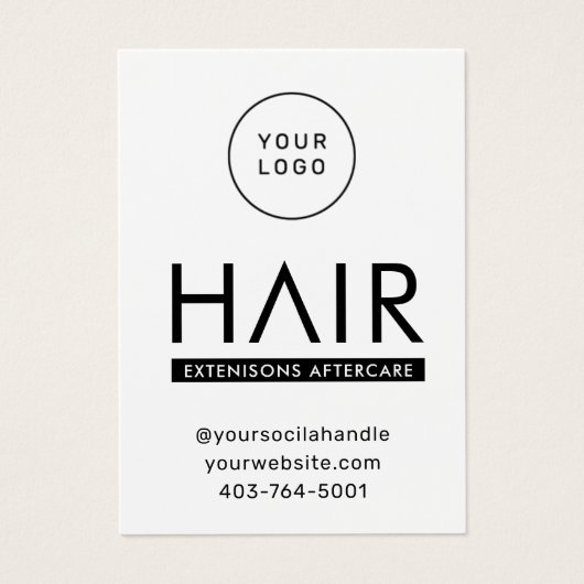 ヘアモダンエクステンションアフターケアアドバイスカード (正面)