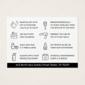 ヘアモダンエクステンションアフターケア名刺 (裏面)