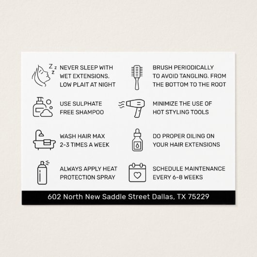 ヘアモダンエクステンションアフターケア名刺 (裏面)