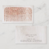 ヘアモダンエレガントサロンバラ金ゴールドシークンコーム 名刺 (正面/裏面)