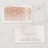 ヘアモダンエレガントサロンバラ金ゴールドシークンコーム 名刺 (正面/裏面)