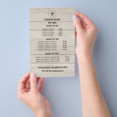 ヘアモダンサロンサービスカード – 木材の背景 チラシ (ハンドル)