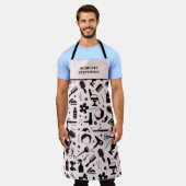 ヘアモダンサロンピスタイリッシュンク赤面 エプロン (着用した状態)