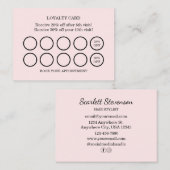 ヘアモダンサロンピンク赤面ロイヤリティ報酬 名刺 (正面/裏面)