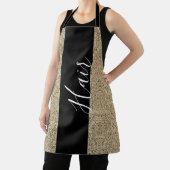 ヘアモダンサロンブラック金ゴールドグリッターウォメンズ エプロン (インサイチュ)