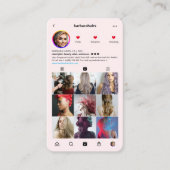 ヘアモダンサロンヘアスタイリストインスタグラムパールピンク 名刺 (正面)