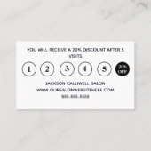 ヘアモダンサロンロイヤリティカードシンプルサロン 名刺 (裏面)
