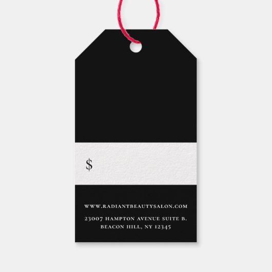 ヘアモダンサロンロゴブラックプライスラベル ギフトタグ (裏面)
