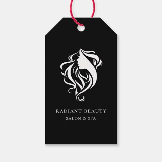 ヘアモダンサロンロゴブラックプライスラベル ギフトタグ (正面)