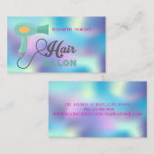 ヘアモダンサロン、ホログラフィック、ヘアドライヤー 名刺 (正面/裏面)