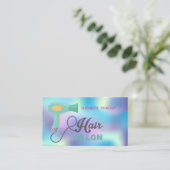 ヘアモダンサロン、ホログラフィック、ヘアドライヤー 名刺 (スタンド正面)