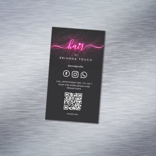 ヘアモダン美しいサロンヘアスタイリストQR マグネット名刺 (インサイチュ)