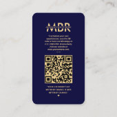 ヘアモダン美しいサロンミッドナイトブルーインスタグラム 名刺 (裏面)