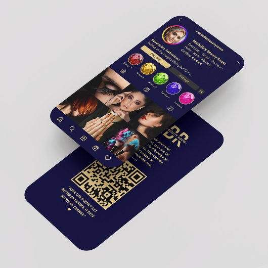 ヘアモダン美しいサロンミッドナイトブルーインスタグラム 名刺