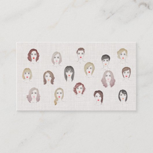 ヘアモデルのカラーサロンメイクアップスタイリスト 名刺 (正面)