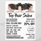 ヘアモデル、ヘアスタイリスト、ヘアサロン広告 チラシ (正面)