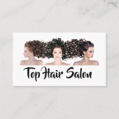 ヘアモデル、美容師、ヘアサロン 名刺 (正面)