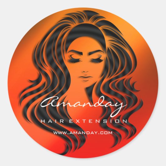 ヘアラッシュエクステンションスタイリストメイクアップハニーレッド ラウンドシール (正面)