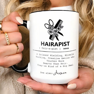ヘアラピスト定義マグカップ 冗談好きな美容師のためのマグカップ コーヒーマグカップ