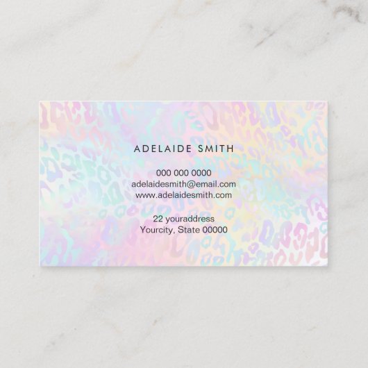 ヘアリストフェイクホロヒョウの皮膚 名刺 (裏面)