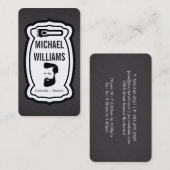 ヘアリッパー | ひげを生やした男 | 理容師 名刺 (正面/裏面)