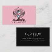 ヘアリッパー | 理容師ショップポール | ピンク 名刺 (正面/裏面)